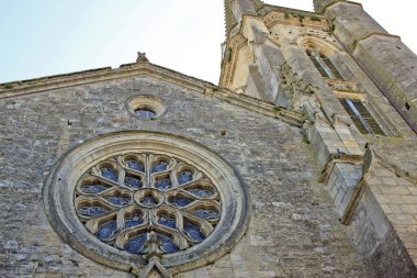 Monsegur, Fransa 26 Mart 2022 Notre-Dame de Monsegur Kilisesi, Monsegur 'da bulunan bir Katolik kilisesidir. Tarihi bir anıt olarak korunuyor.