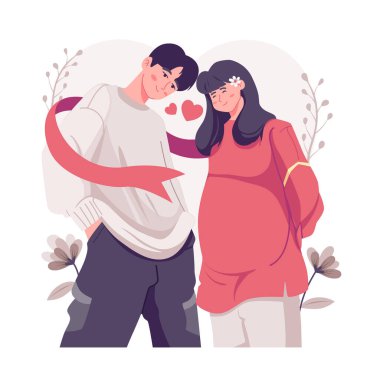 A romantic boyfriend is flirting with his darling girlfriend with great passion. Happy young couple portrait. Valentine's Day and Happy Anniversary concept.