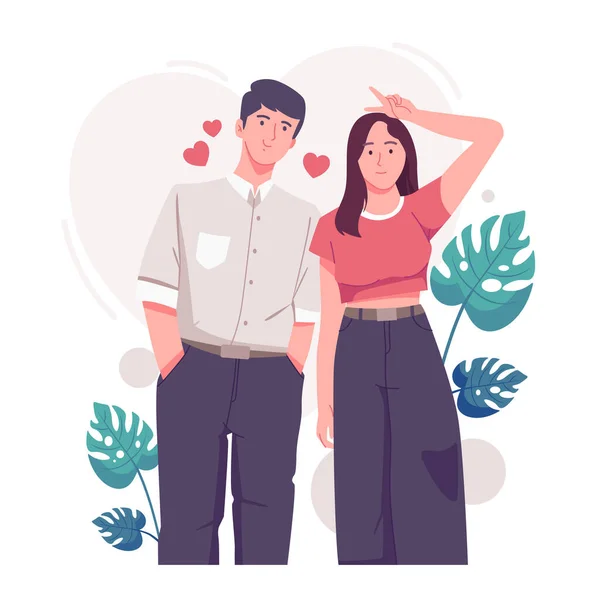 A romantic boyfriend is flirting with his darling girlfriend with great passion. Happy young couple portrait. Valentine's Day and Happy Anniversary concept.