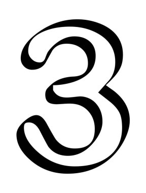 3 numara - üç tanesi beyaz arkaplan vektöründe izole edildi