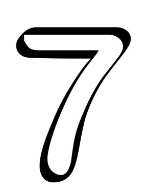 7 numara - 7 numara beyaz arkaplan vektörü üzerinde izole