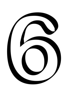 6 numara - beyaz arkaplan vektöründe izole edilmiş altı kişi