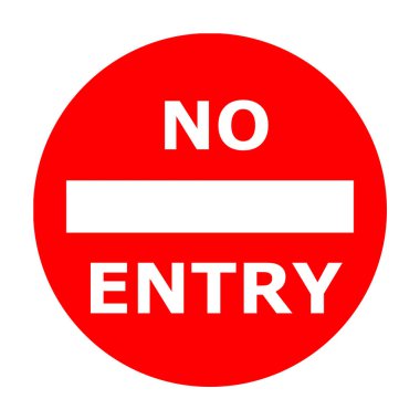 No entry sign illustration isolated on white background clipart