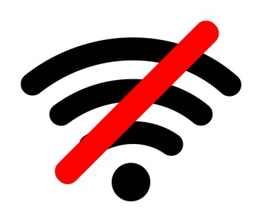 Beyaz arkaplanda kablosuz ağ simgesi gösterilmedi