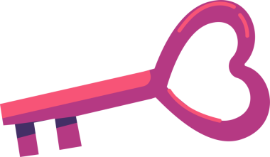 Sevgililer Günü illüstrasyon kalp şekli anahtarı. Romantik konsept.