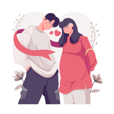 A romantic boyfriend is flirting with his darling girlfriend with great passion. Happy young couple portrait. Valentine's Day and Happy Anniversary concept.