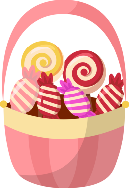 Süslü sepet şekerli Paskalya öğesi grafik ikonu çizimi. Geleneksel ve kültürel dekoratif sembol.