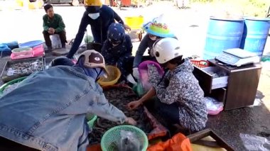 6 Ekim 2024. Vietnam 'da geleneksel pazar. Bu, Chi Linh şehri Hai Duong 'da tarım ürünleri ve yiyecek satan bir pazar.. 