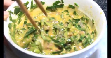 Yumurtalı kızarmış karides.