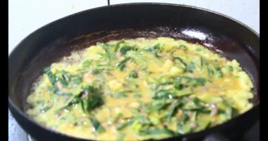 Yumurtalı kızarmış karides.