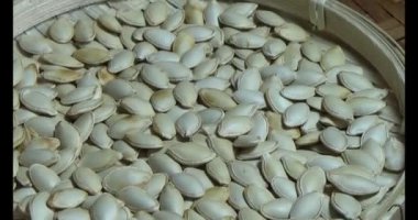 Plaka üzerinde kabak çekirdeği