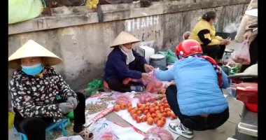 13 Ocak 2025, Hai Duong, Vietnam. Kırsal bölgedeki Tet pazarında yeni yıl pazarı