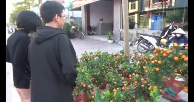 13 Ocak 2025, Hai Duong, Vietnam. Kırsal bölgedeki Tet pazarında yeni yıl pazarı