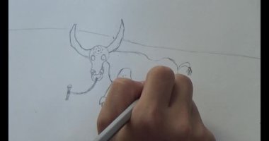 Bufalo çizen çocuk.