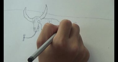 Bufalo çizen çocuk.