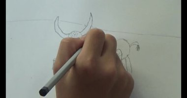 Bufalo çizen çocuk.