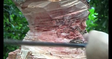 Adam beton döküyor.