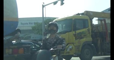 18 Temmuz 2025. Kydac, Chuvanan, Haiphong, Vietnam. Trafik sıkışıklığı