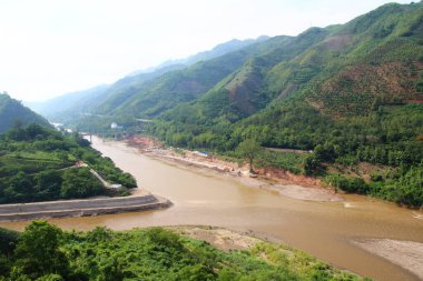 Vietnam 'daki dağ manzarası