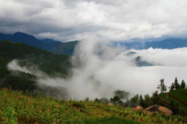Vietnam 'daki dağ manzarası