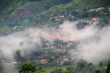 Vietnam 'daki dağ manzarası