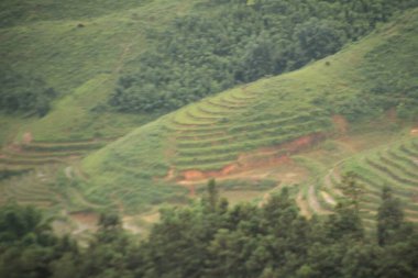 Vietnam 'daki dağ manzarası