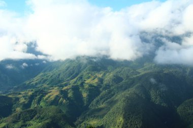 Vietnam 'daki dağ manzarası