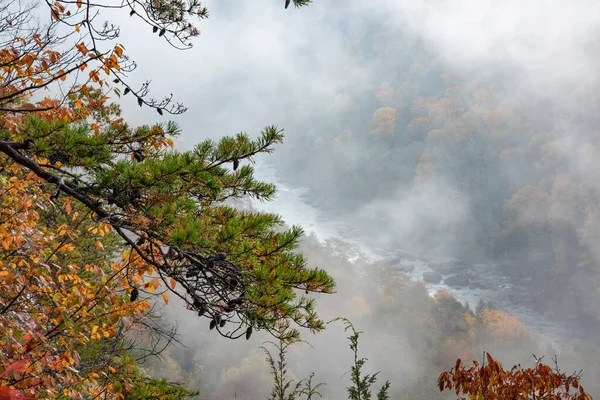 Valley Clouds Gauley River Copperhead Overlook Carnifex Ferry Battlefield State — Stock Photo, Image