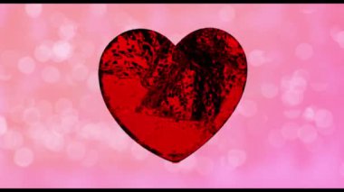 red glossy shiny volume crystal heart, faceted model rotates on beige background, banner for design, 3d illustration, concept marriage proposal, Symbol of love, Valentines day, wedding, 4K video
