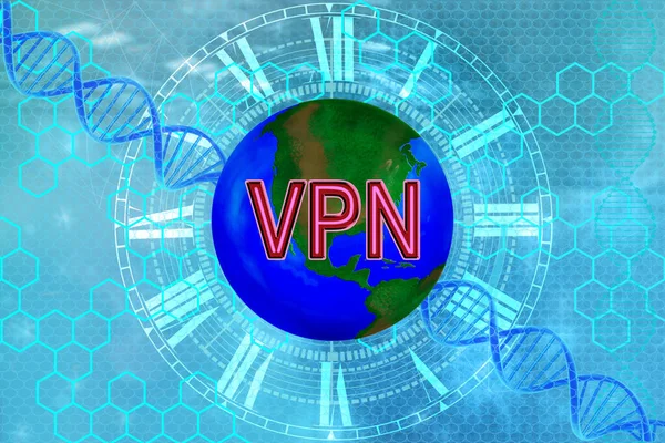 Virtual Private Network on Earth, virtuelles Netzwerk, tech background, business VPN solutions for enterprise to secure data communications and extend private network services while maintaining