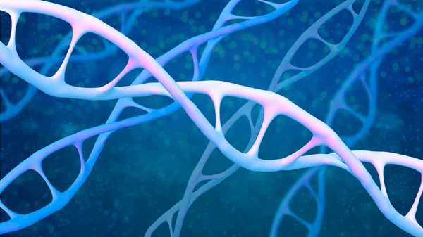 白いヒトのDna構造らせん 脱酸素核酸 核酸分子 ヒトゲノム研究方法 開発科学 染色体変化 3Dレンダリング コピースペース — ストック写真