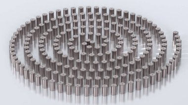 Pil modülleri için lityum çekiş 4680 akümülatör hücresi, seri üretim pilleri yüksek güç, elektrikli araçlar için enerji, kuru elektrot, alternatif enerji geliştirme konsepti, 3D görüntüleme