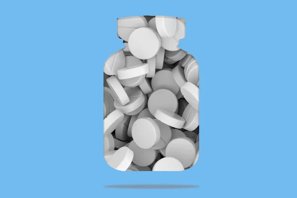 Gyógyszerek Fehér Vitaminok Tabletták Tabletták Üvegben Koncepció Fejlesztés Orvostudomány Farmakológia — Stock Fotó