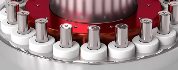 Nuove Batterie Agli Ioni Litio Tesla 4680 Produzione Accumulatori Cilindrici — Foto Stock