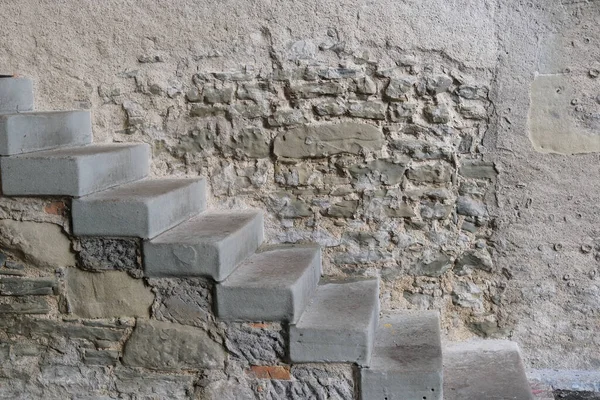Lépcső Gyönyörű Évjárat Textúra Fal Egy Középkori Vár Épült Század — Stock Fotó