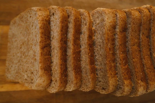 Yakın Plan Tost Iştah Açıcı Taze Kepek Dilimli Kepekli Ekmek — Stok fotoğraf