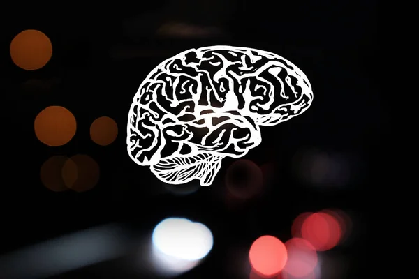 Cerebro Humano Fondo Hélice Adn Moléculas Ácido Nucleico Método Investigación — Foto de Stock