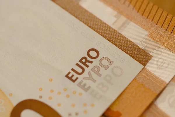 Primer Plano Billetes Euros Unión Europea Concepto Ahorro Banca Pago — Foto de Stock
