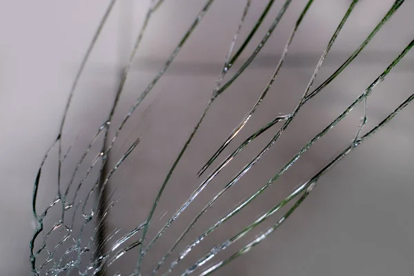 Large Cracks Texture Broken Mirror Glass Concept Stress Depression Destructive — Stock Fotó