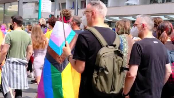 Frankfurt Juillet 2021 Participants Mouvement Lgbt International Défilé Fierté Gay — Video