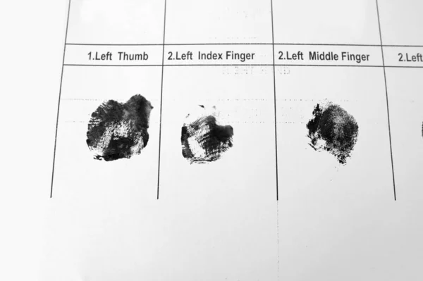 Εισαγωγή Δακτυλικών Αποτυπωμάτων Στη Βάση Δεδομένων Ειδική Μπογιά Στην Αστυνομική — Φωτογραφία Αρχείου