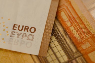 Avrupa Birliği 'nin 50 avroluk banknotları, tasarruf, bankacılık, vergi ödemesi, ekonomik işbirliği, gerçek para ve para dolaşımı sorunları, tatil için para biriktirme, nakit akışı