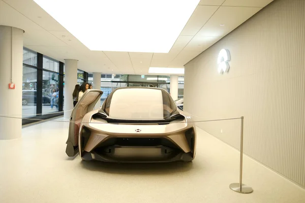 NioモデルEveは 自動運転の未来を紹介し Nioによるコンセプト電気自動車 次世代コンセプト車の外装 電気自動車の革新 フランクフルト 2023年7月1日 — ストック写真