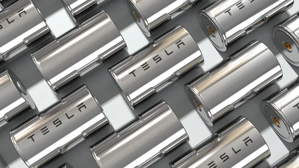 Lithium Ionen Akku 4680 Tesla Hochleistungs Akkuzellen Module Tabellose Zelle — Stockfoto