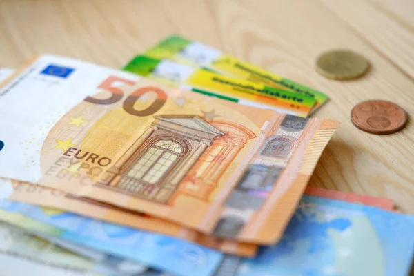 Banconote Euro Assicurazione Sanitaria Pubblica Elettronica Più Conveniente Tessera Assicurazione — Foto Stock
