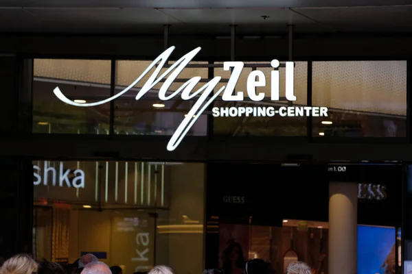 Modern Multi Brand Center Myzeil Része Palaisquartier Komplexum Főbejárattal Zeil — Stock Fotó