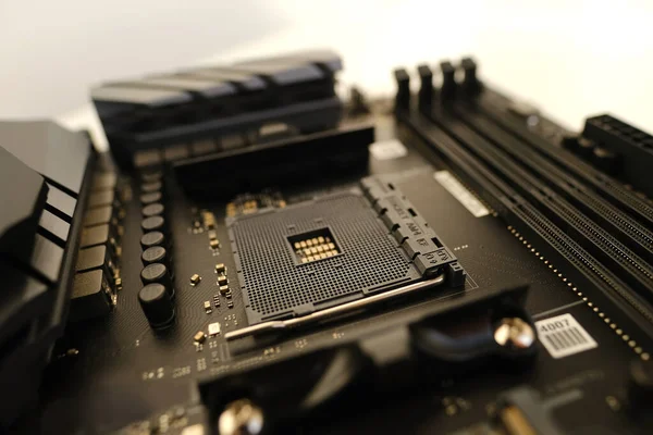 Close Gaming Moederbord Met Chipset Gaming 12E Generatie Socket 1700 — Stockfoto