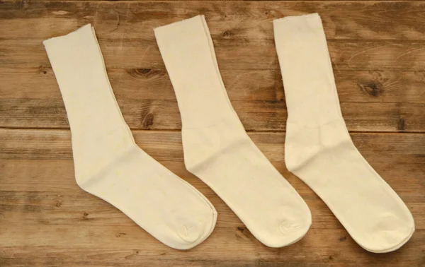 Cotton White Natural Socks Weak Elastic Band Medical Socks Special — Stock Photo, Image