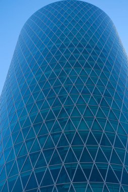 Gelecekçi yeşil ayna silindirik Westhafen kulesi, 30 katlı gökdelen Westhafen Kulesi Gutleitviertel, Almanya