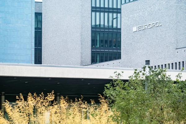 stock image building European Union Agency for Law Enforcement Cooperation in Hague with Europol text on facade, EU institutions, counterterrorism intelligence sharing